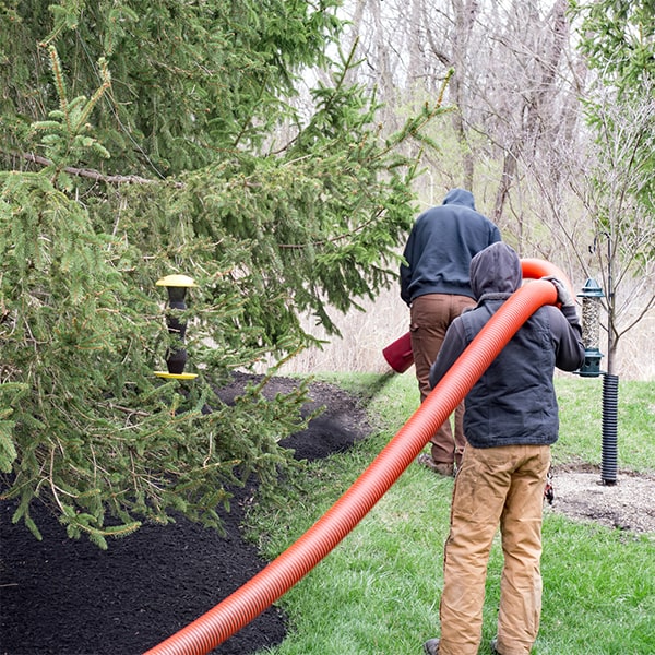 the time it takes to complete a mulch blowing job in a backyard depends on the size of the area and the type of mulch being used